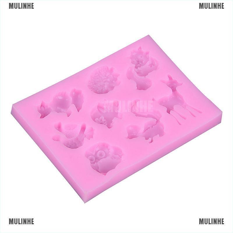 Khuôn Silicone Tạo Hình Làm Bánh Kẹo Hình Chim Cú / Hươu / Động Vật Phục Sinh