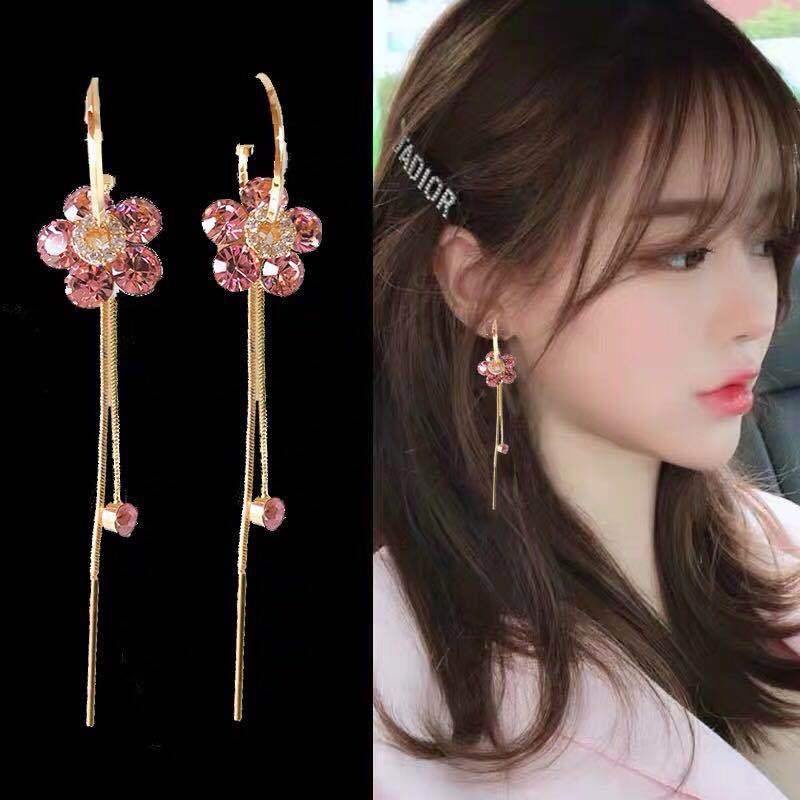 Bông Tai Mạ Bạc 925 Hình Trái Tim Phong Cách Nhật Bản Thời Trang