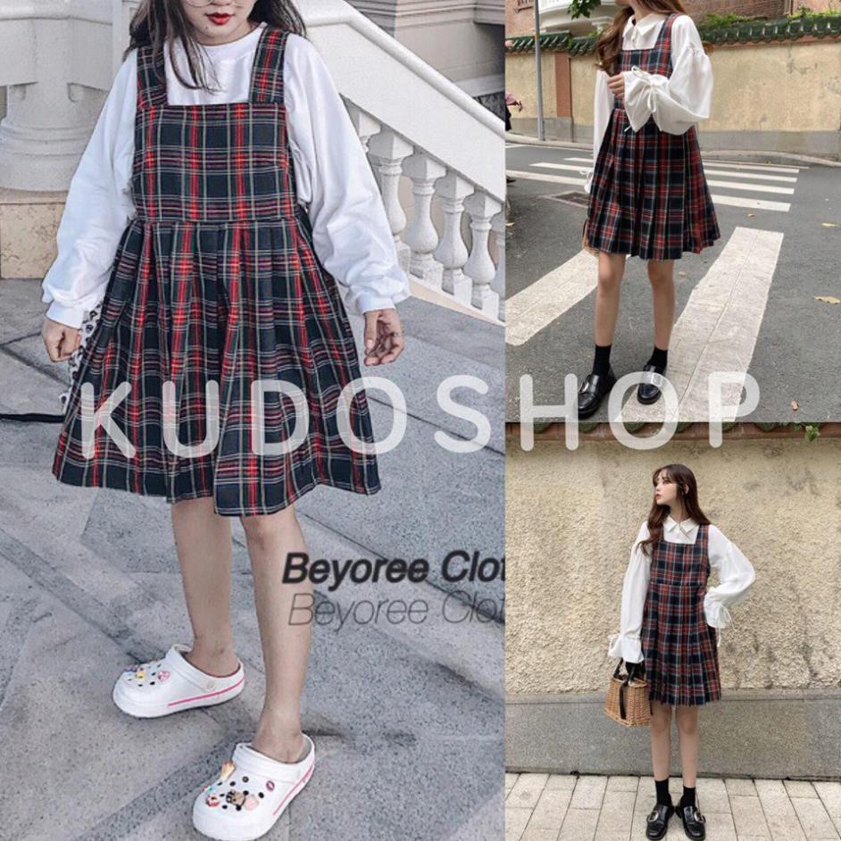 [Mã WASTUP24 giảm 10K đơn 50K] VÁY BABYDOLL KẺ CARO STYLE HÀN QUỐC / VÁY YẾM KẺ ULZZANG TEEN  ྇