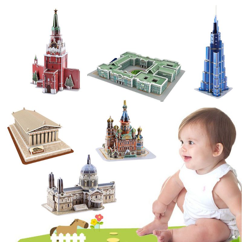 Mô hình đồ chơi lắp ráp hình kiến trúc 3D DIY dành cho trẻ em