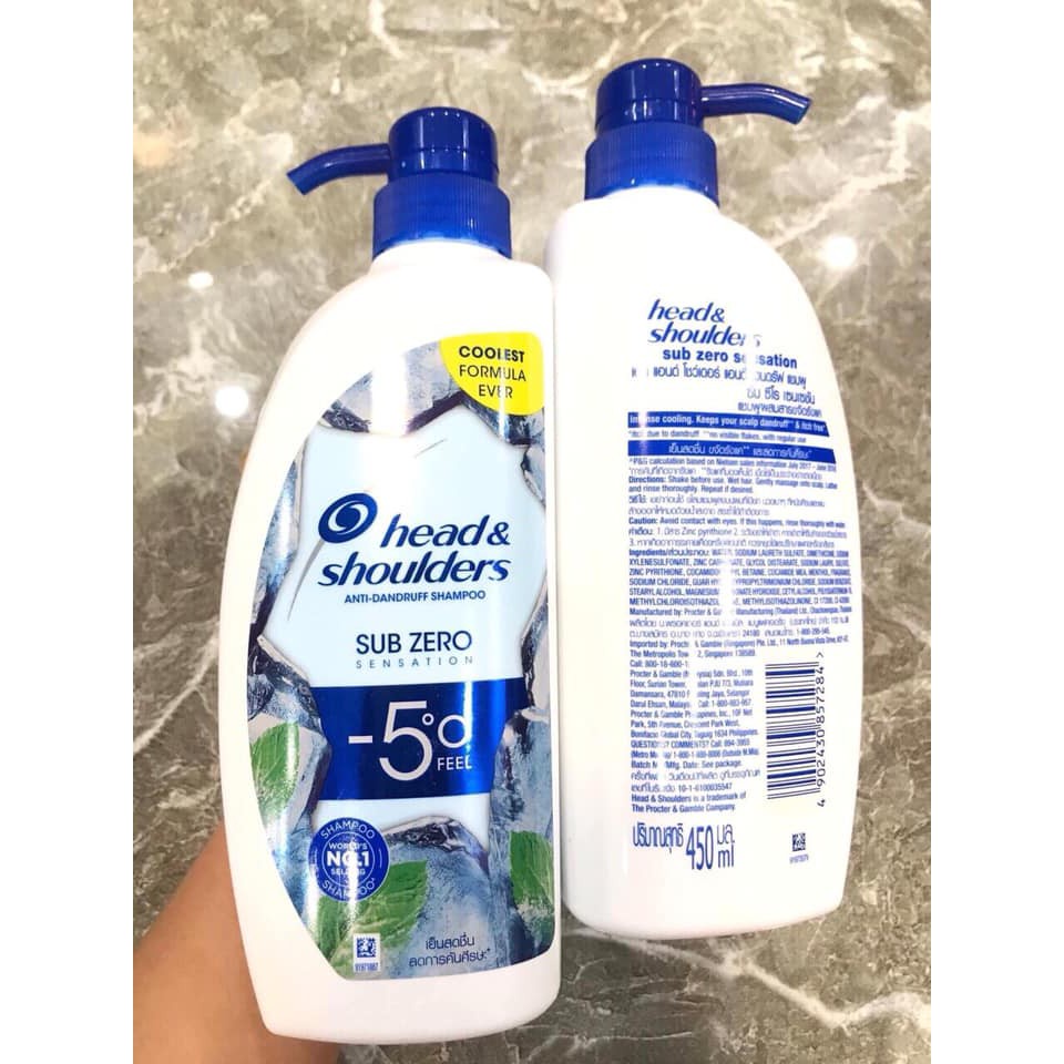 Dầu Gội Head &amp; Shoulders Thái Lan 410ml Sạch Gàu, Giảm Ngứa Tinh Chất Bạc Hà Mát Lạnh Cool Methol +