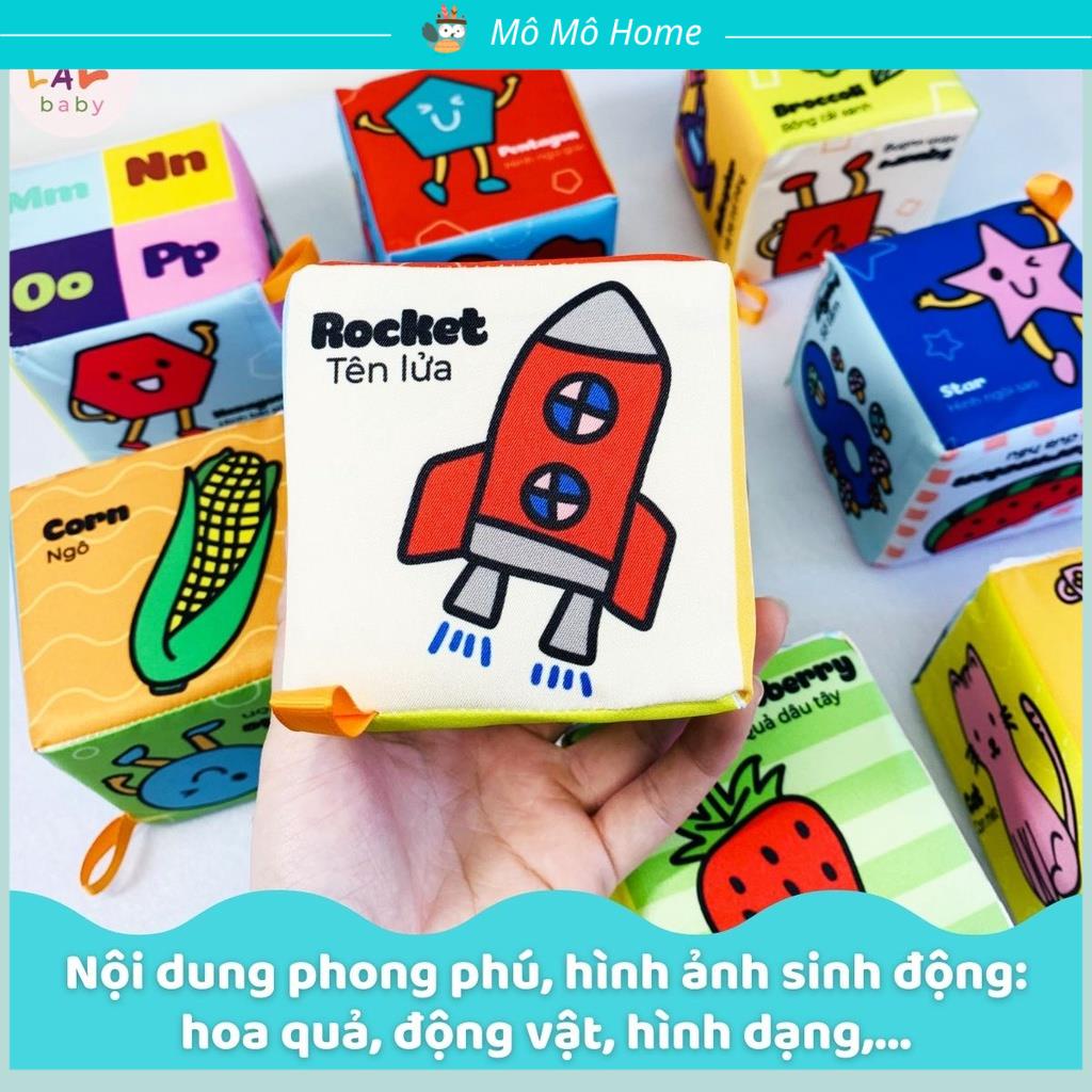 [ Tặng 1 Bóng Tròn] Bộ hình khối xúc xắc 8 hình lập phương tăng tư duy logic và vận động cho bé - Mô Mô Home