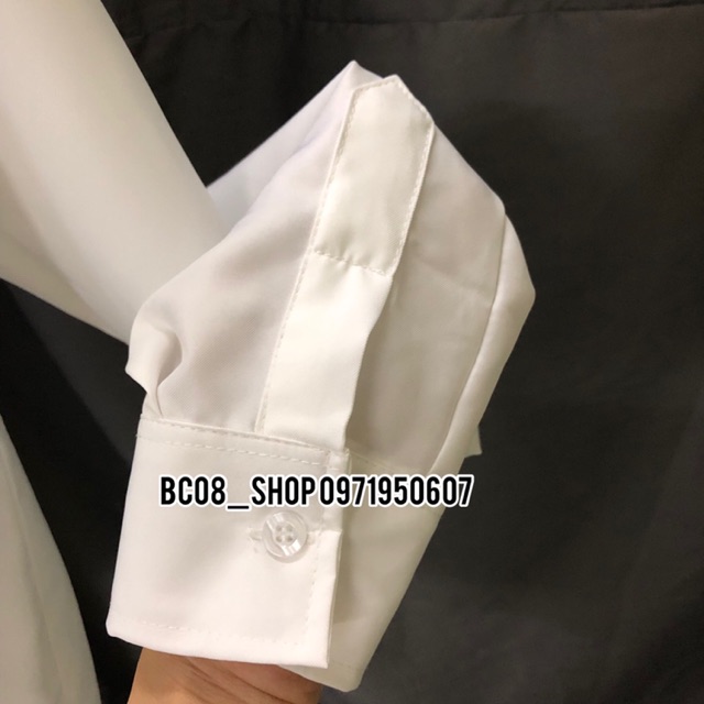 Áo Sơ Mi Cổ Vest màu Trắng Basic nam nữ unisex BC016 | BigBuy360 - bigbuy360.vn