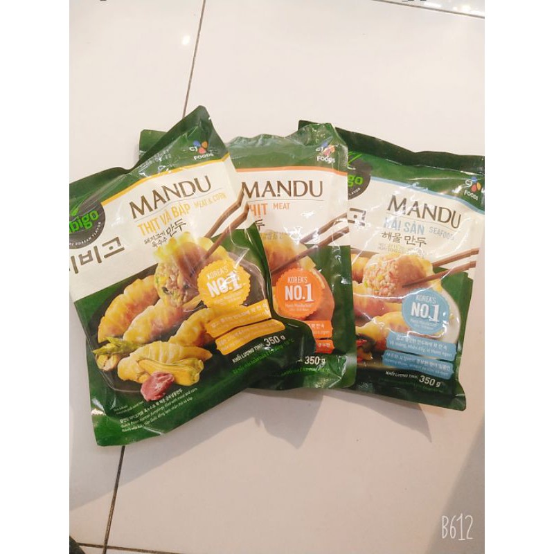 Bánh xếp Mandu Hải Sản/ Thịt/ Thịt Bắp Bibigo 350gr | BigBuy360 - bigbuy360.vn
