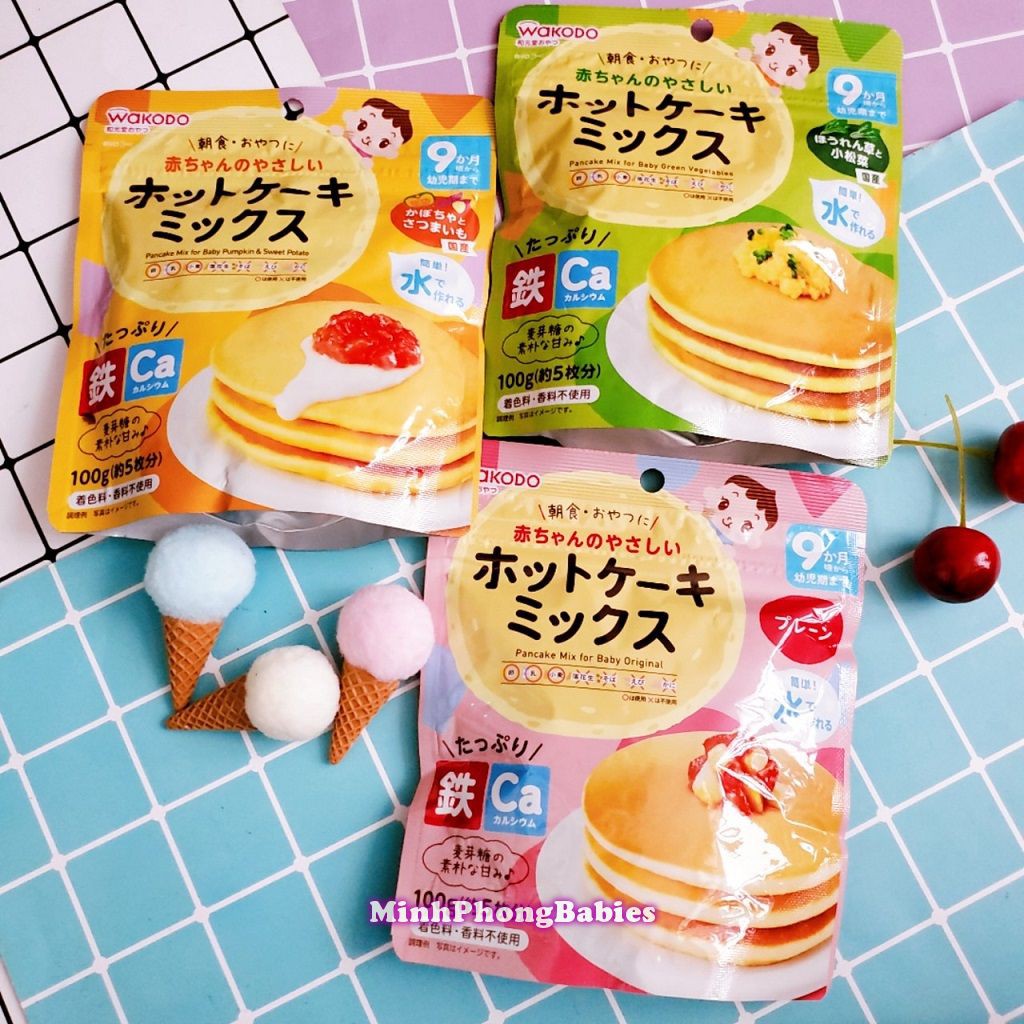 Bột làm bánh pancake Wakodo cho bé 9M+