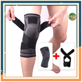 Bó gối thể thao tập gym băng bảo vệ đầu gối dây quấn kép vải dệt kim đàn hồi