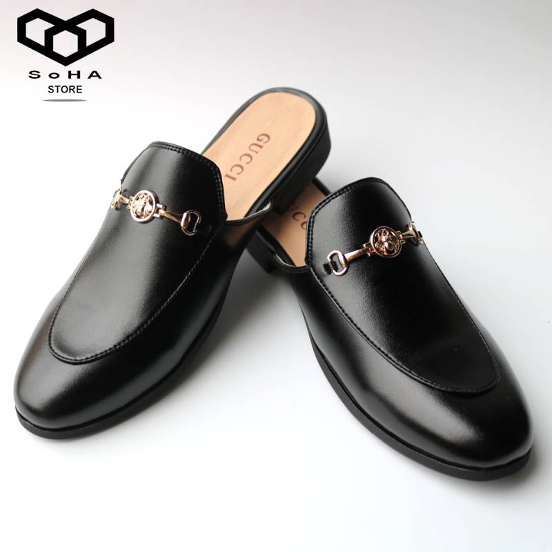 Sục Nam da trơn trang trí họa tiết đơn giản, lịch sự dễ dàng phối đồ