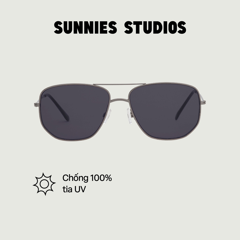 Kính mát Sunnies Studios Gọng Phi Công Dom in Gunmetal