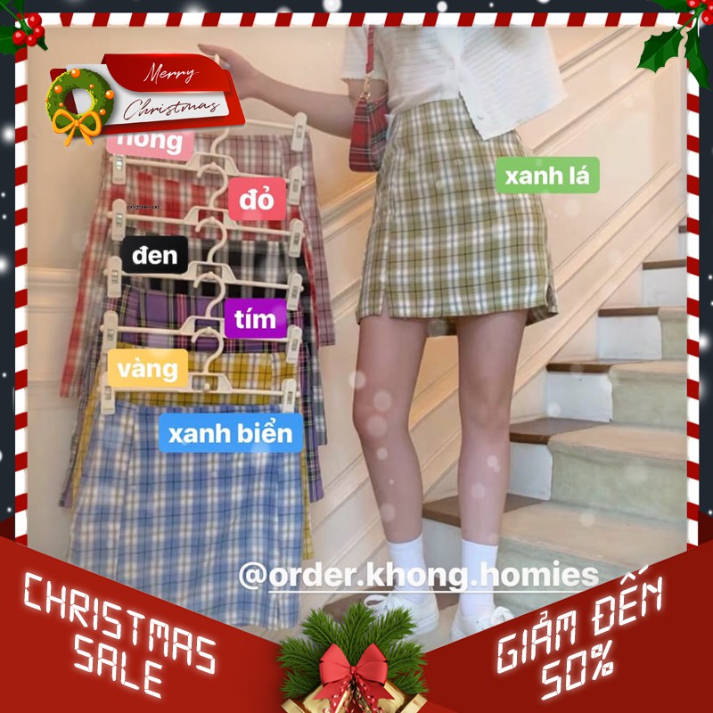Chân Váy Caro Ngắn Nhiều Màu Dễ Phối Đồ