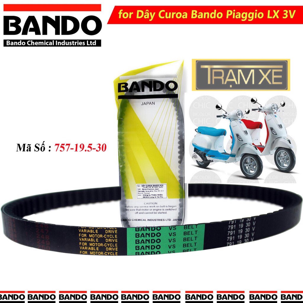 Dây curoa Bando xe Piaggio LX 125 150 , Liberty 2V -  Vespa 3V Primavera Sprint Amity Saphire