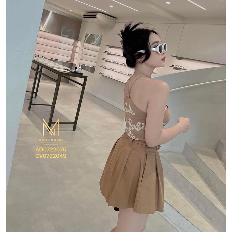 Áo yếm len dệt kim barbie minie