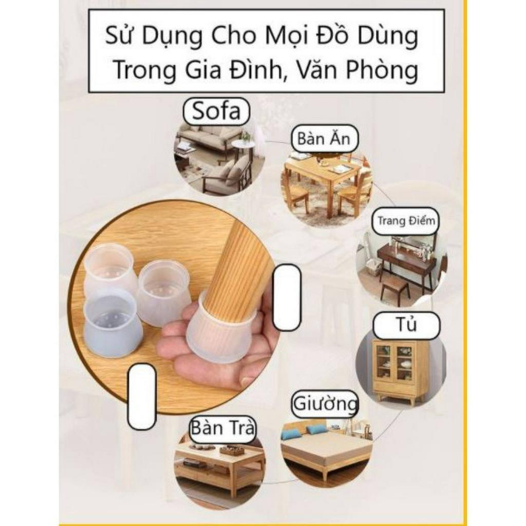 Bộ 4 miếng cao su bịt chân bàn ghế chống trượt chất liệu siêu bền