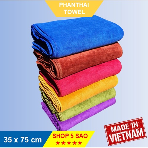 Khăn Microfiber đa năng gội đầu, lau tóc - 35x75cm (100g) #khanlautoc #khanspa