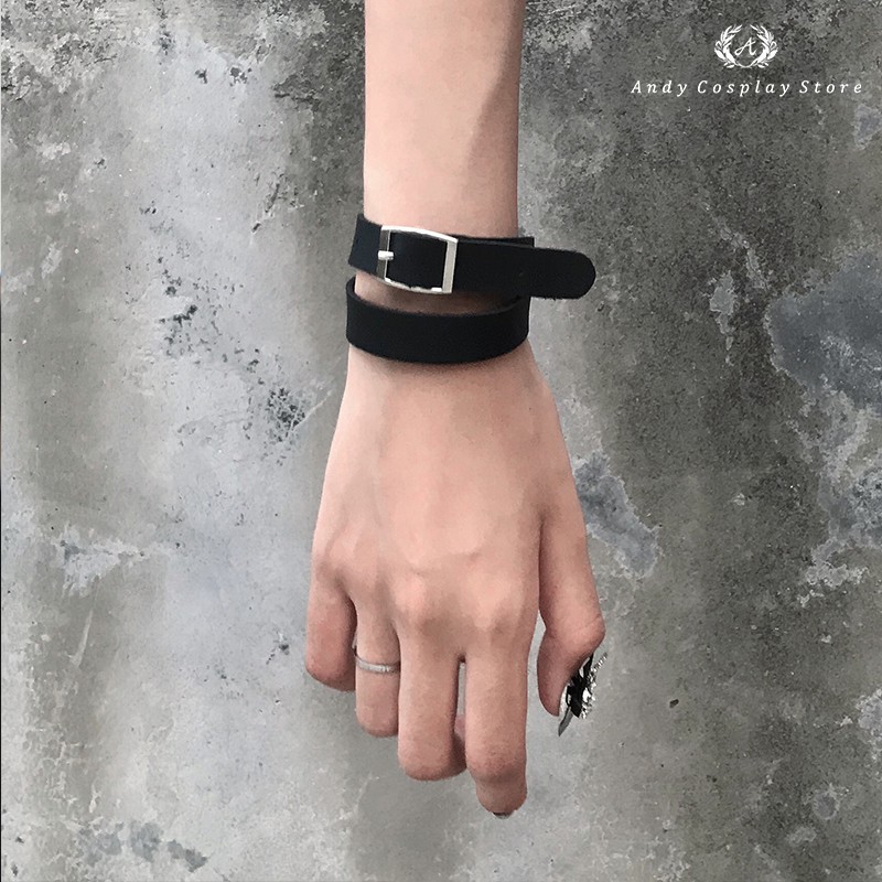 Vòng cổ choker harness giả da trơn