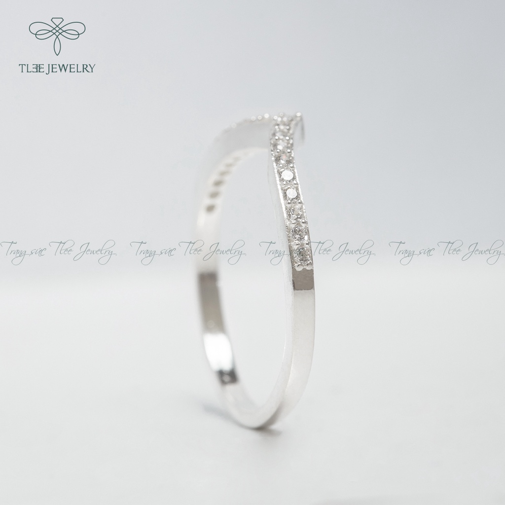 Nhẫn bạc nữ TLEE cung nạm đá một hàng sang trọng NCJ A0165