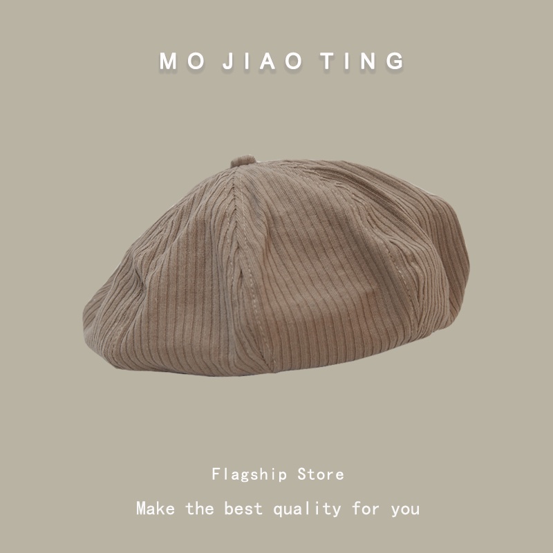 Mũ beret mỏng màu đen trơn thời trang xuân hè cho nữ