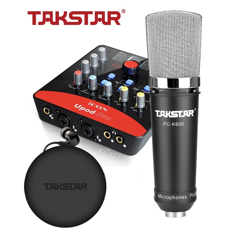 Bộ Mic Livestream Chính Hãng Đầy Đủ Sound Card Icon Upod Pro, Mic Takstar PC-K600, Tai Nghe TS-2260 &amp; Phụ Kiện Đi Kèm