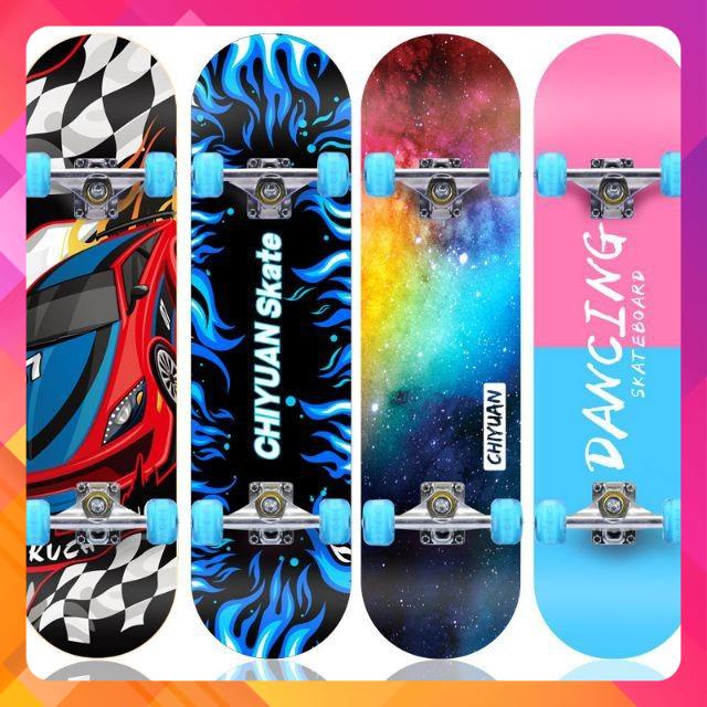 Ván Trượt Skateboard Bánh LED 7 Màu , Phát Sáng Khi Trượt , Mặt Nhám Chống Trơn Trượt, Chơi Skill , Mới Tập