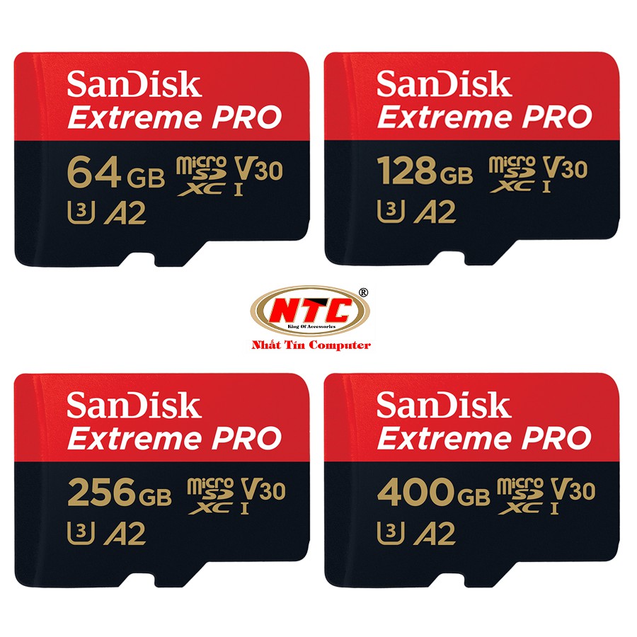 Thẻ Nhớ MicroSDXC SanDisk Extreme Pro V30 U3 4K A2 256GB R170MB/s W90MB/s (Đen đỏ)