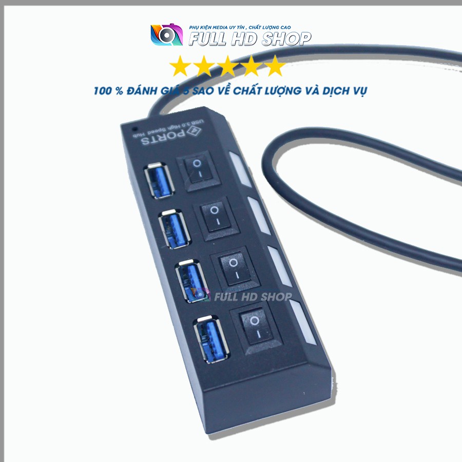 Bộ chia cổng USB 3.0 - Hub chia cổng USB tốc độ cao 4 cổng có công tắc - Full HD Shop | BigBuy360 - bigbuy360.vn