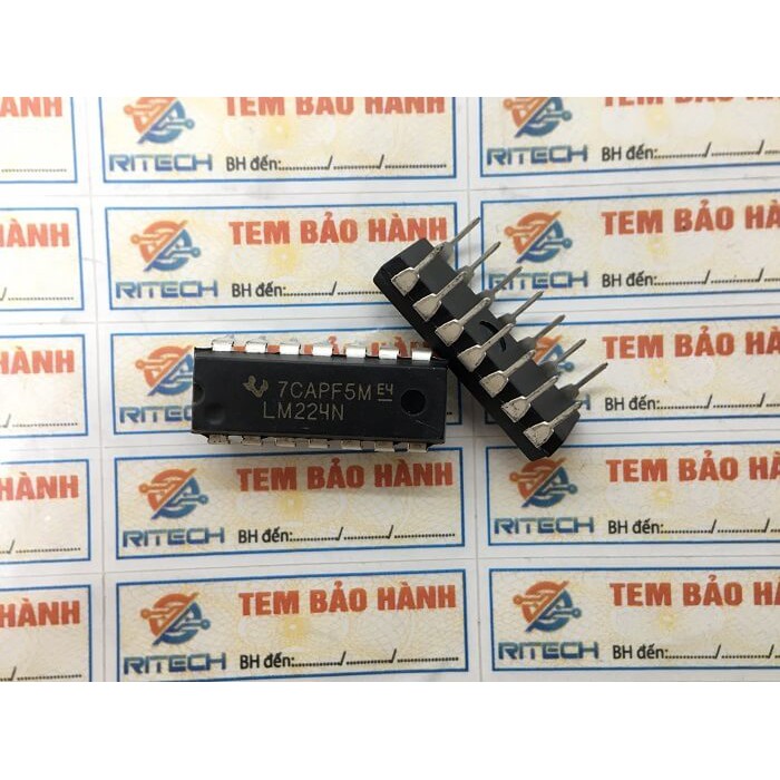 Combo 10 con LM224N, LM224 – Quadruple Operational Amplifier IC DIP-14