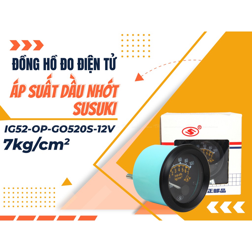 Đồng Hồ Đo Áp Suất Dầu Nhớt CIND Susuki IG52-OP-GO520S 12V - Nhập Khẩu Chính Hãng