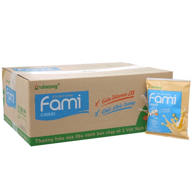 Combo 10 bịch sữa đậu nành canxi Fami