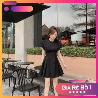 Đầm xòe chít eo kèm hình thật