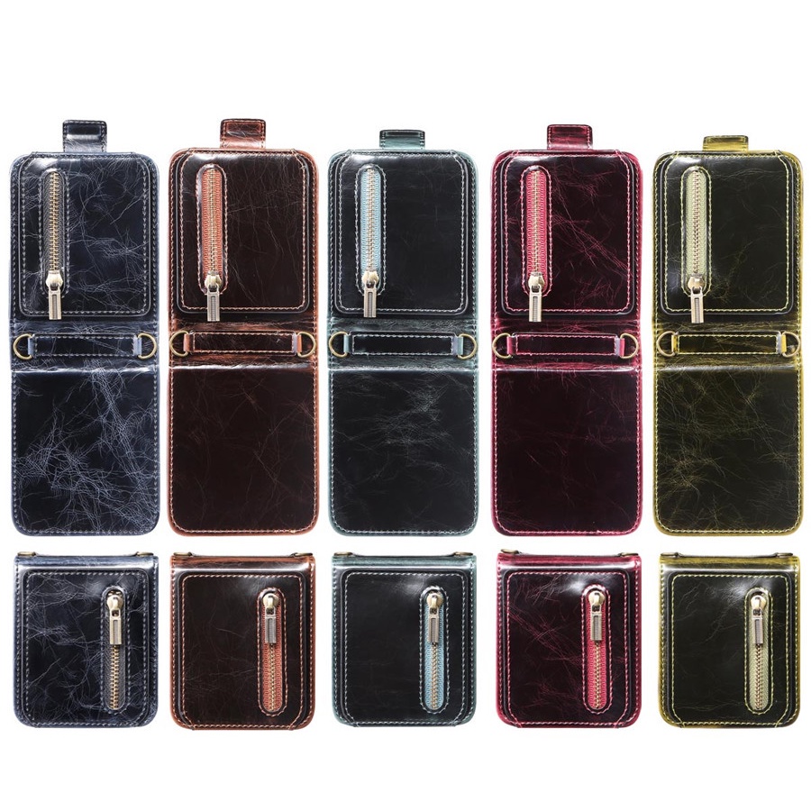 Bao da điện thoại HOCE nắp gập có khóa kéo cho Samsung Galaxy Z Flip 3 Z Flip3 Z Flip 4 5G zflip4