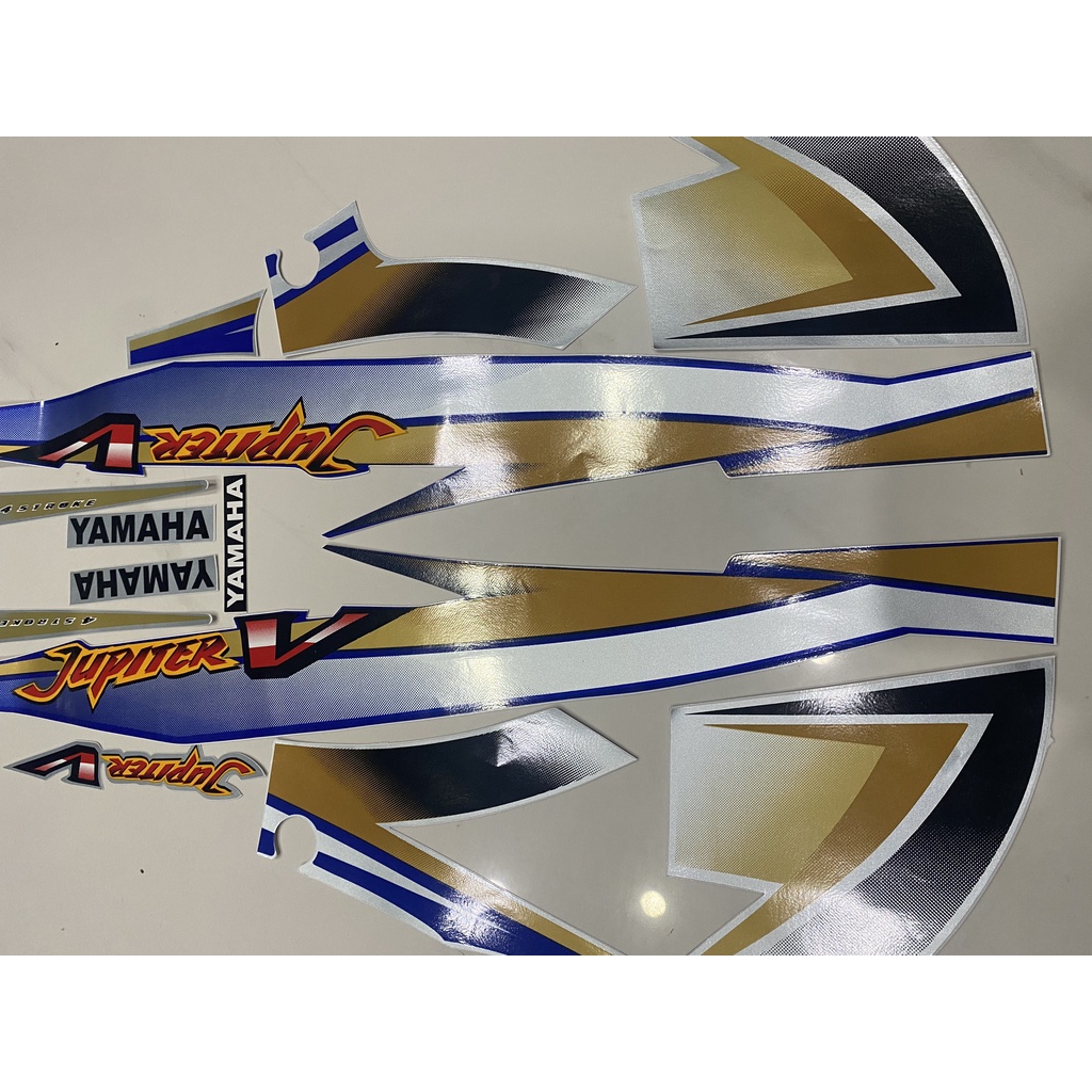 Nguyên bộ tem rời 3 lớp zin thái dán xe máy Yamaha Jupiter V màu xanh dương