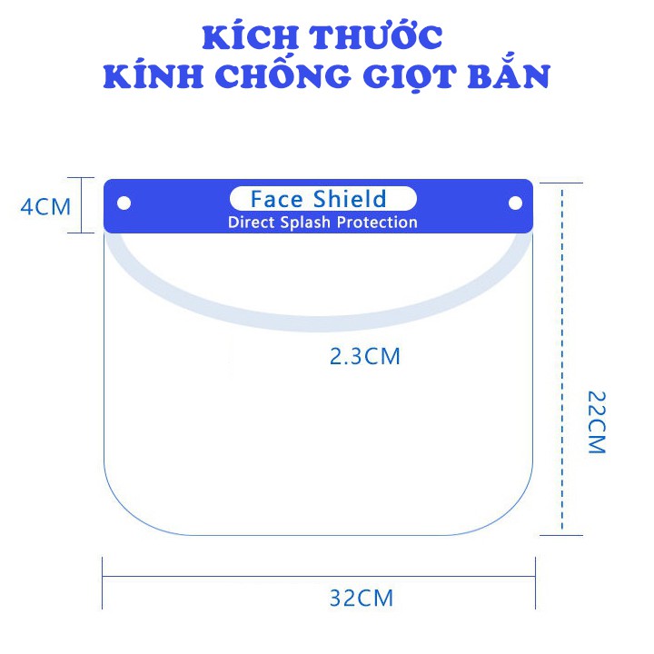 10 Kính che mặt trong suốt  chống giọt bắn Face Shield