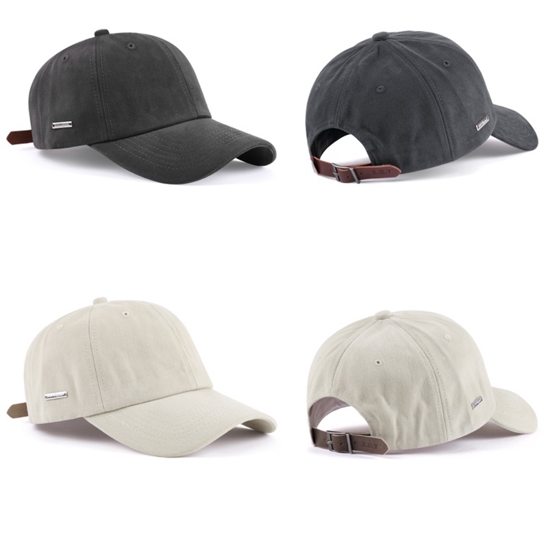 Mũ lưỡi trai mềm màu trơn đơn giản phong cách retro cổ điển