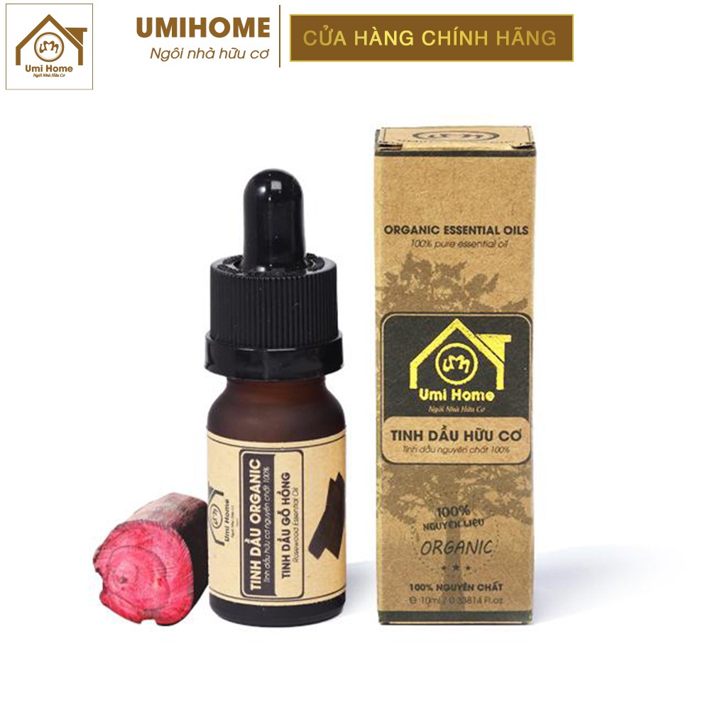 Tinh dầu thơm phòng Gỗ Hồng hữu cơ UMIHOME nguyên chất 10ml - Dùng xông giảm căng thẳng, dễ ngủ, thơm phòng