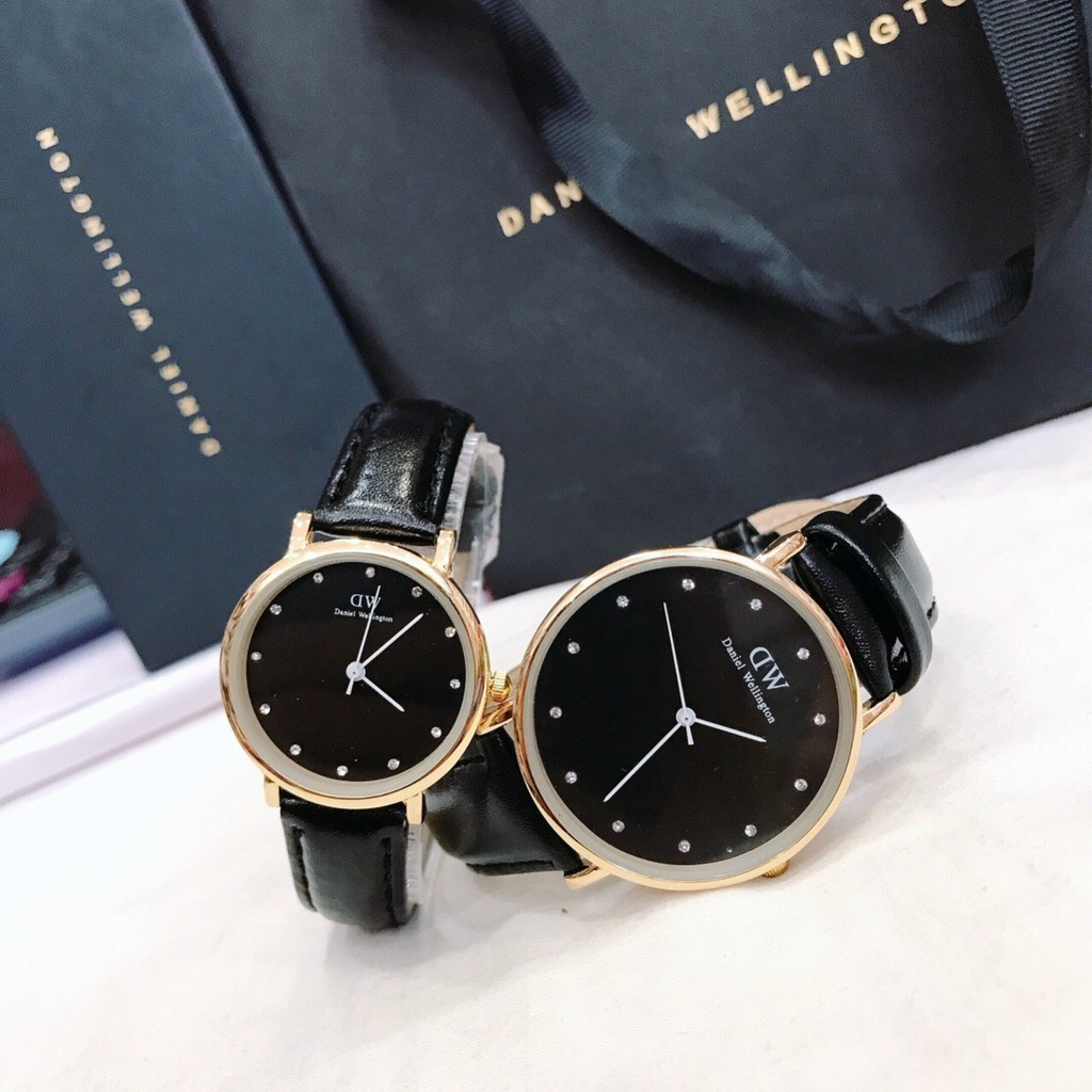 Đồng hồ Nam (nữ) DW, dây da mặt đính đá, hàng full box, thẻ bảo hành 12 tháng. | BigBuy360 - bigbuy360.vn