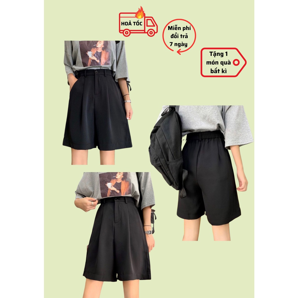 Quần short lửng trên gối lưng thun | Kèm quà tặng | Hỏa tốc