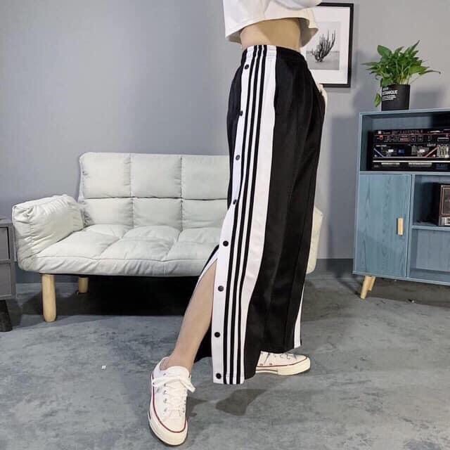 Quần ống rộng rót xẻ đinh cúc BIGOMALL