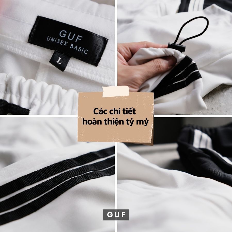 Quần Jogger Nam Nữ Form Dáng Rộng Ống Suông Rộng 3 Sọc Rút Gấu Dáng Hiphop Thể Thao Vải Mịn GUF | BigBuy360 - bigbuy360.vn