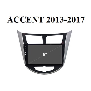 Mặt dưỡng 9inch cho màn hình androis dành cho xe Huyndai Accent 13-17