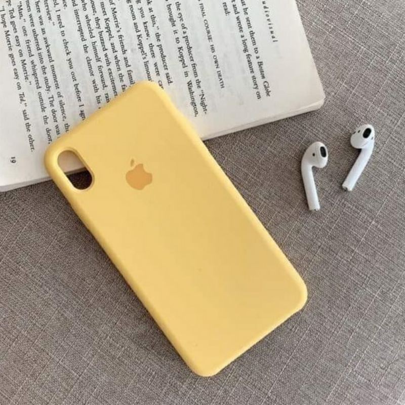 Ốp Lưng Iphone - Ốp Lưng Logo Táo Lót Nỉ Chống Bẩn Chống Trầy Màu Vàng - Dành Cho Đủ Dòng iPhone