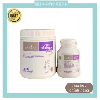 Bột tăng chiều cao Bioisland Lysine starter for kids 150gr và Bioisland Lysine step up for youth 60 viên Úc