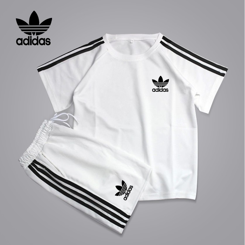 Bộ Đồ Thể Thao Adidas Gồm Quần Short + Áo Tay Ngắn Dành Cho Cặp Đôi