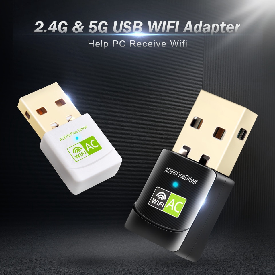 Usb Wifi Không Dây 600mbps Có Khe Cắm Thẻ Mạng 5 Ghz