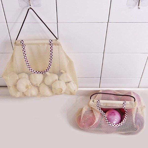 Túi lưới đựng hành tỏi rau củ quả đựng mỹ phẩm treo tường tiện dụng