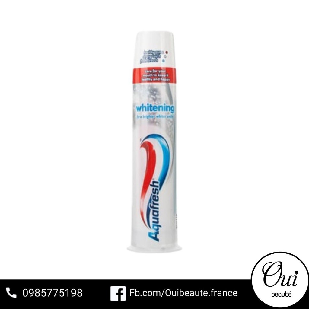 Kem đánh răng Aquafresh Whitening, kem chăm sóc và bảo vệ răng miệng giúp răng trắng sáng 100ml Ouibeaute