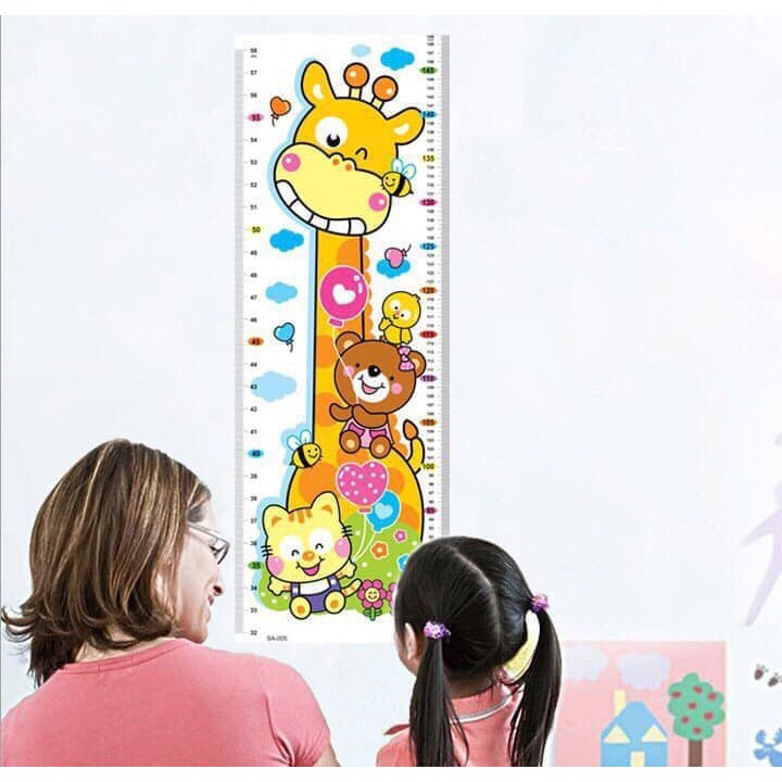 Thước Đo Chiều Cao Cho Bé Kết Hợp Đo Thị Lực Mẫu Dễ Thương Dán Tường 1183