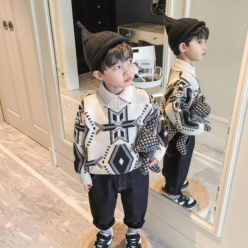 Áo Sweater Dệt Kim Thời Trang Mùa Đông Cho Bé Trai