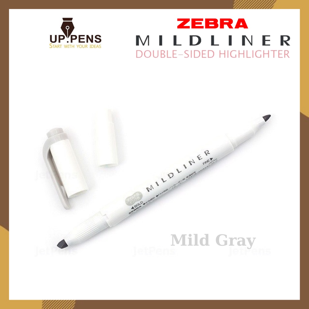 Bút đánh dấu hai đầu Zebra Mildliner Double-Sided Highlighter – Fine/Bold – Màu xám (Mild Gray)