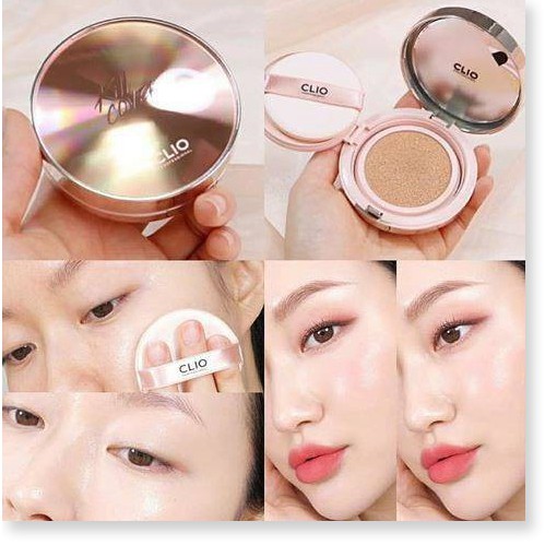 [Mã chiết khấu giảm giá mỹ phẩm chính hãng] Phấn Nước Cushion Clio Kill Cover Glow Cushion SPF50+ PA+++ Màu Hồng