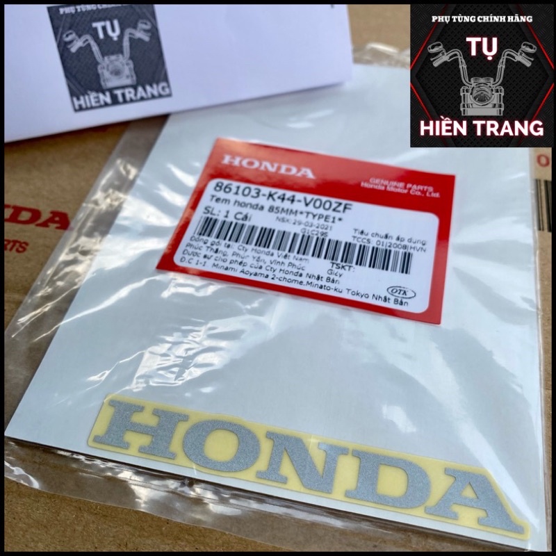 [Mã LIFEAU02 hoàn 10% tối đa 12K xu đơn 50K] TEM CHỮ HONDA MÀU ĐỎ/ĐEN/BẠC NỀN TRONG 85mm CHÍNH HÃNG HONDA VIỆT NAM