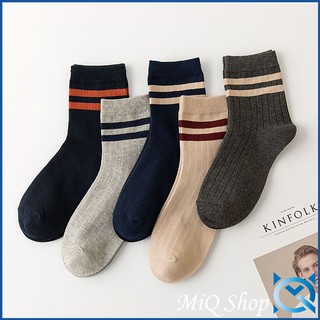 Bán lẻ vớ nam kẻ sọc cổ vừa nhiều màu giá rẻ - ms12
